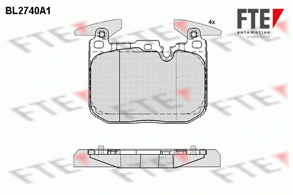 Kit de plaquettes de frein, frein à disque FTE 9010954