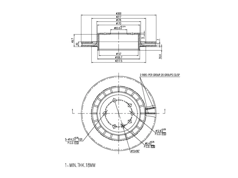 Disque de frein A.Z. Meisterteile AZMT-44-024-1305