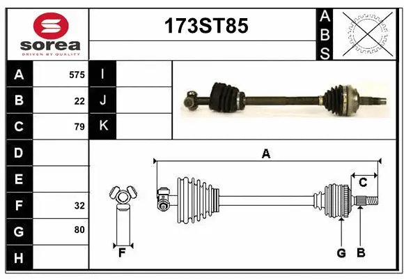 Arbre de transmission STARTCAR 173ST85