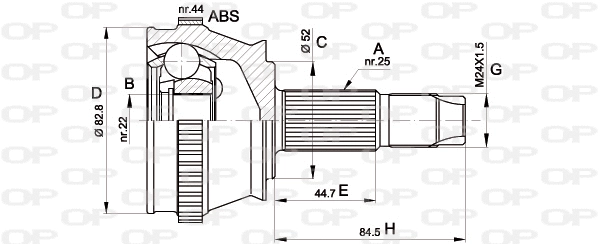 Jeu de joints, arbre de transmission OPEN PARTS CVJ5210.10