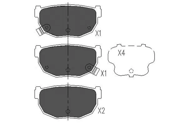 Kit de plaquettes de frein, frein à disque KAVO PARTS KBP-6542