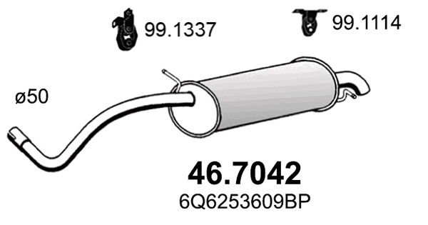 Silencieux arrière ASSO 46.7042