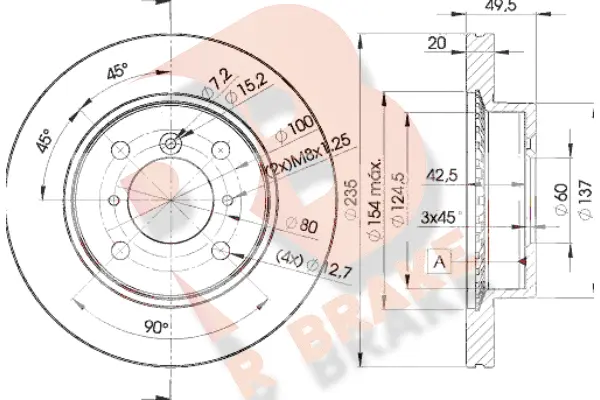Disque de frein R BRAKE 78RBD26101