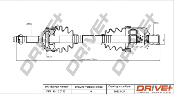 Arbre de transmission Dr!ve+ DP2110.10.0756