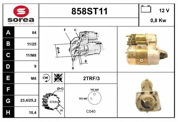 Démarreur STARTCAR 858ST11