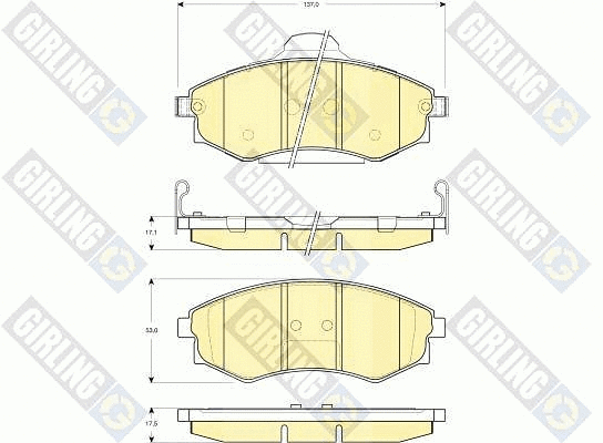 Kit de plaquettes de frein, frein à disque GIRLING 6132569