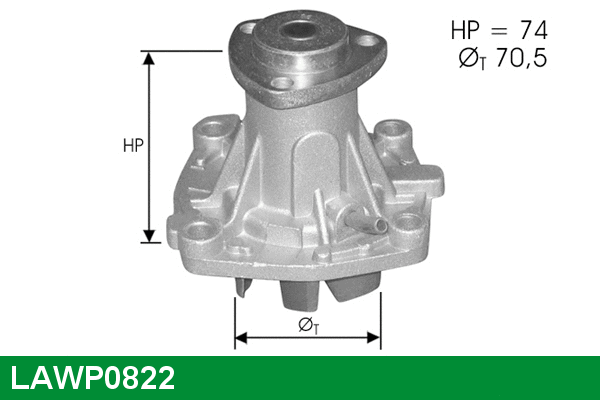 Pompe à eau, refroidissement du moteur LUCAS LAWP0822