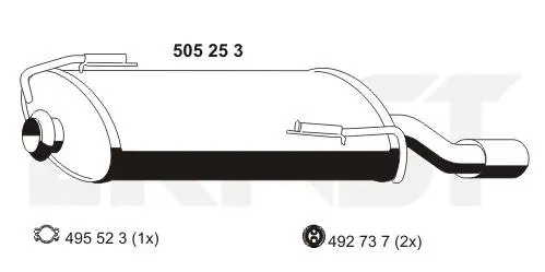 Silencieux arrière ERNST 505253