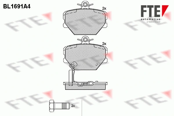 Kit de plaquettes de frein, frein à disque FTE 9010302