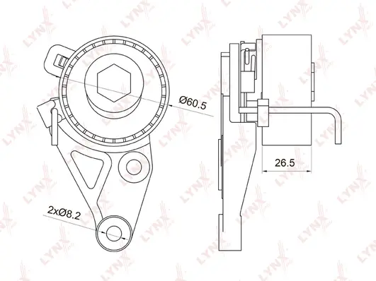 Poulie de tension, courroie crantée LYNXAUTO PB-1075