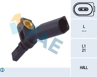 Capteur, vitesse de roue FAE 78065