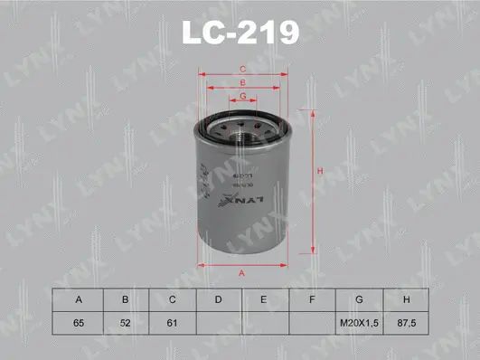 Filtre à huile LYNXAUTO LC-219