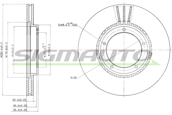 Disque de frein SIGMAUTO DBA312V