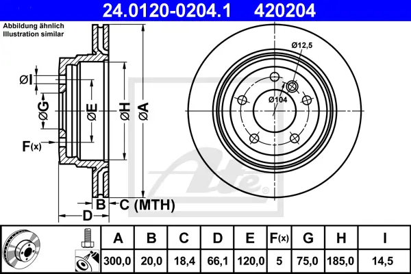 Disque de frein ATE-APAC 24.0120-0204.1