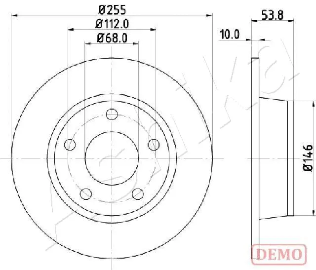 Disque de frein ASHIKA 61-00-0914C
