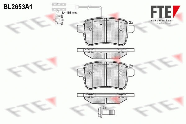 Kit de plaquettes de frein, frein à disque FTE 9010892