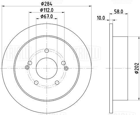 Disque de frein TRIALLI DF 261017