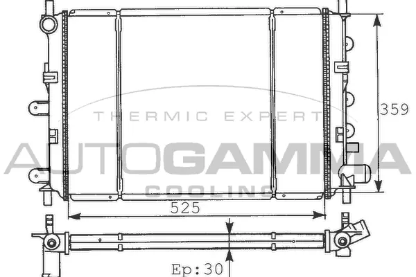 Radiateur, refroidissement du moteur AUTOGAMMA 100347