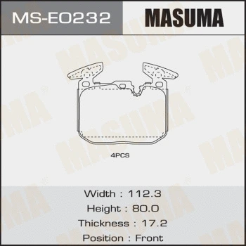 Jeu de mâchoires de frein MASUMA MS-E0232