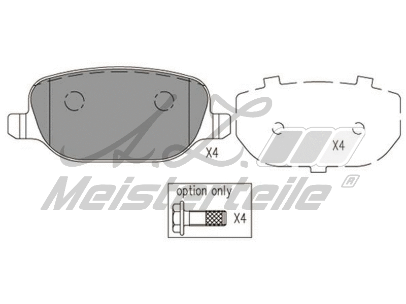 Kit de plaquettes de frein, frein à disque A.Z. Meisterteile AZMT-44-022-1550