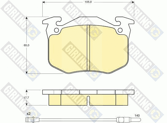 Kit de plaquettes de frein, frein à disque GIRLING 6103863