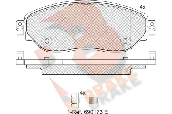 Kit de plaquettes de frein, frein à disque R BRAKE RB2219