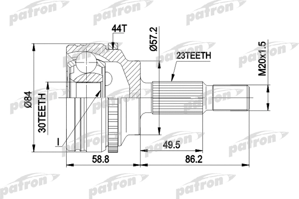 Jeu de joints, arbre de transmission PATRON PCV1542