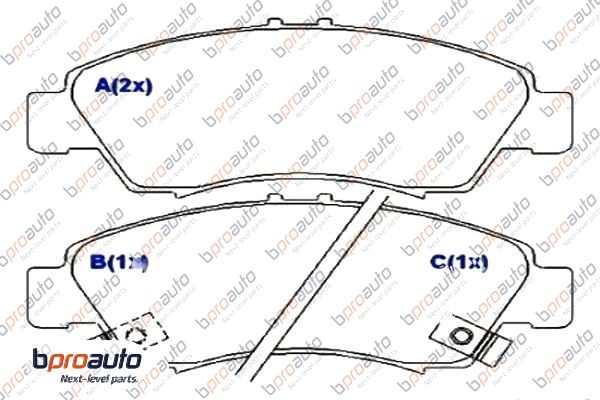 Kit de plaquettes de frein, frein à disque BPROAUTO 1BP30944AA