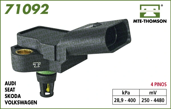Capteur, pression du tuyau d'admission MTE-THOMSON 71092
