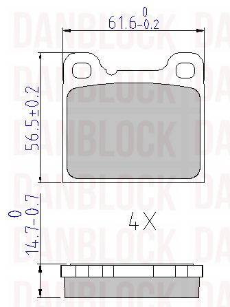 Kit de plaquettes de frein, frein à disque DANBLOCK DB 510126