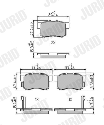 Kit de plaquettes de frein, frein à disque JURID 573375J