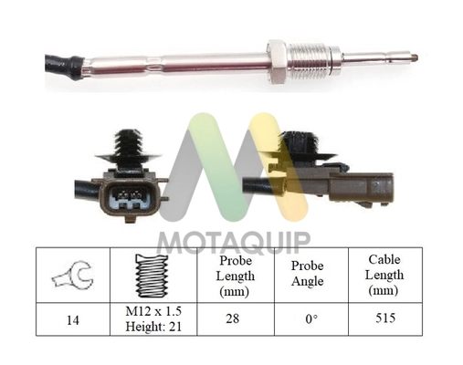 Capteur, température des gaz MOTAQUIP LVET367