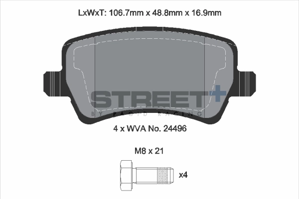 Kit de plaquettes de frein, frein à disque PAGID Racing T8076SP2001