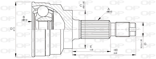 Jeu de joints, arbre de transmission OPEN PARTS CVJ5664.10