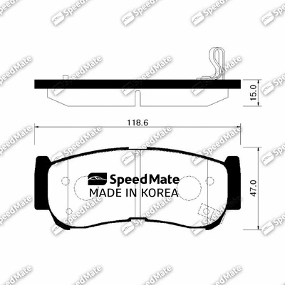 Kit de plaquettes de frein, frein à disque SpeedMate SM-BPH031