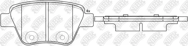 Kit de plaquettes de frein, frein à disque NiBK PN0550