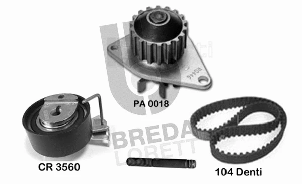 Pompe à eau + kit de courroie crantée BREDA LORETT KPA0647B