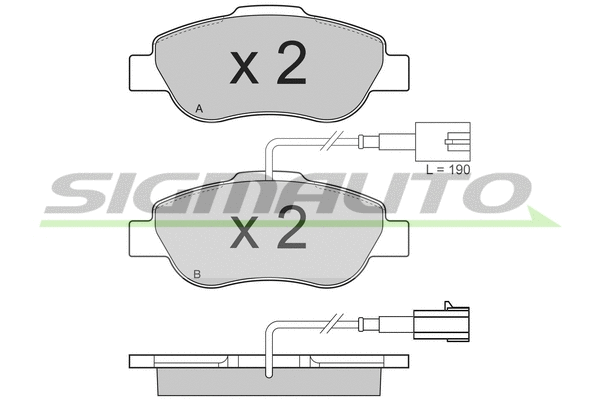 Kit de plaquettes de frein, frein à disque SIGMAUTO SPB325