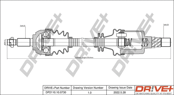 Arbre de transmission Dr!ve+ DP2110.10.0730