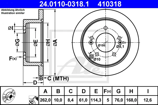 Disque de frein ATE-APAC 24.0110-0318.1