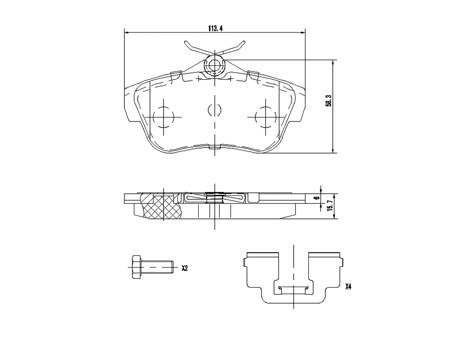 Kit de plaquettes de frein, frein à disque A.Z. Meisterteile AZMT-44-022-1460