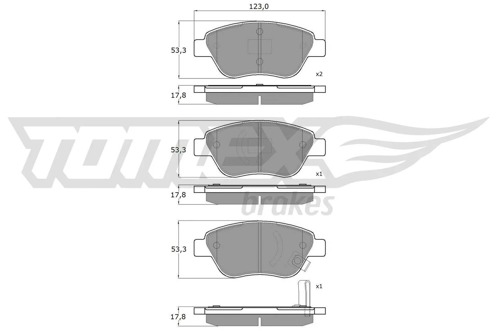 Kit de plaquettes de frein, frein à disque TOMEX Brakes TX 15-20