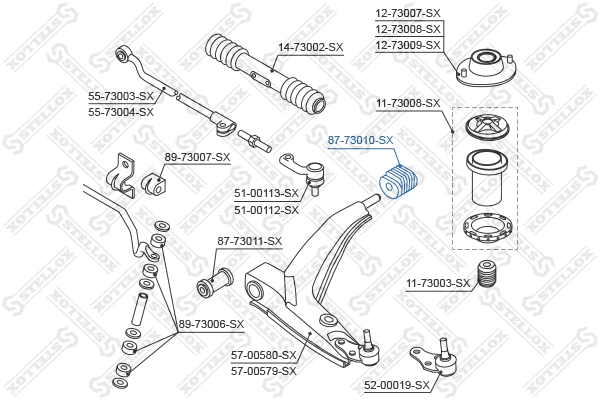 Suspension, bras de liaison STELLOX 87-73010-SX