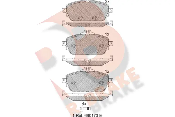 Kit de plaquettes de frein, frein à disque R BRAKE RB2212
