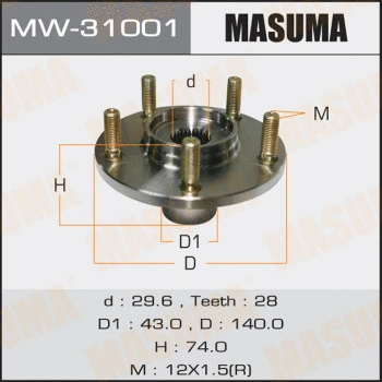 Kit de roulements de roue MASUMA MW-31001