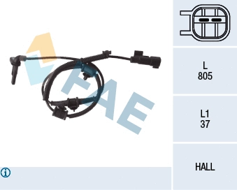 Capteur, vitesse de roue FAE 78110