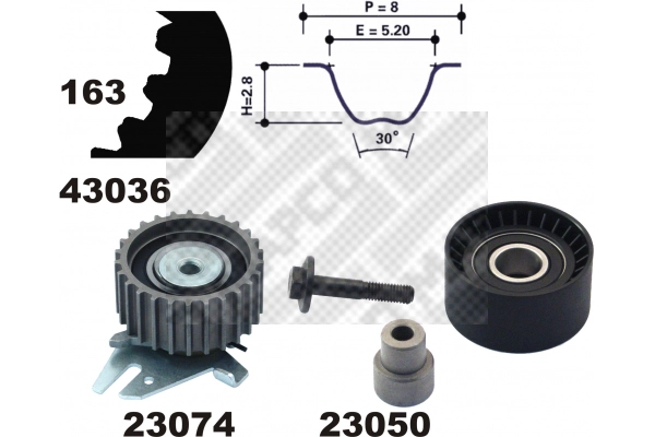 Kit de courroie crantée MAPCO 23036