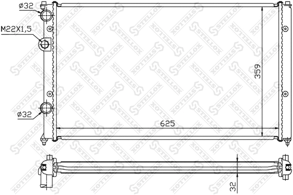 Radiateur, refroidissement du moteur STELLOX 10-25199-SX