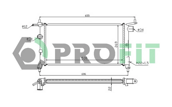 Radiateur, refroidissement du moteur PROFIT PR 5018A2