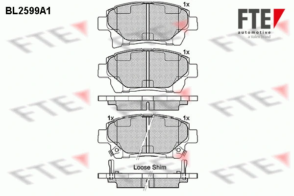 Kit de plaquettes de frein, frein à disque FTE 9010851
